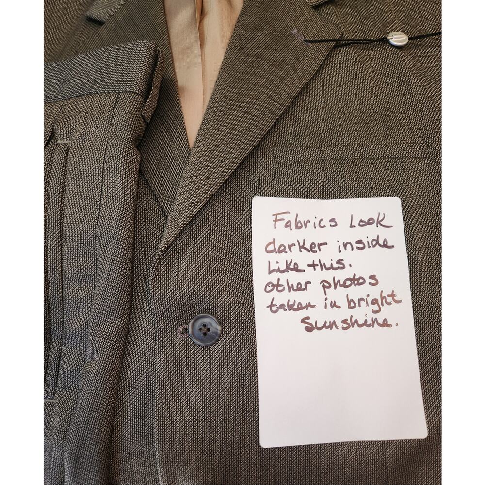 NEW 2 Pc J FERRAR SUIT 38 Jacket Blazer 32x32 Trouser Pants Brown Lightweight